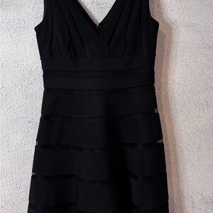 White House Black Market Elegant Black Midi Dress